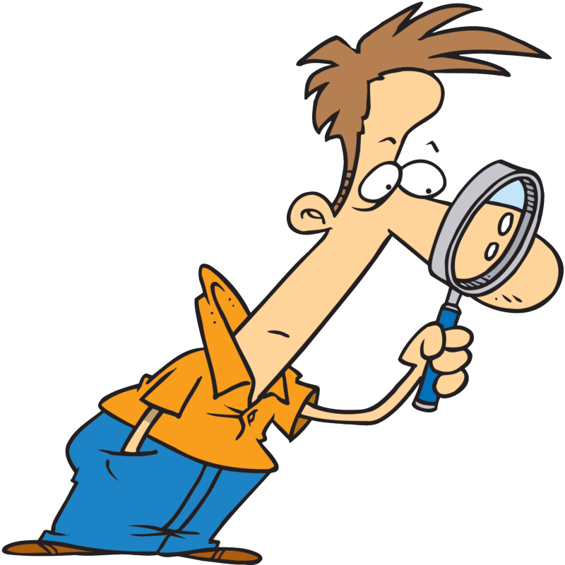 Guy with magnifying glass